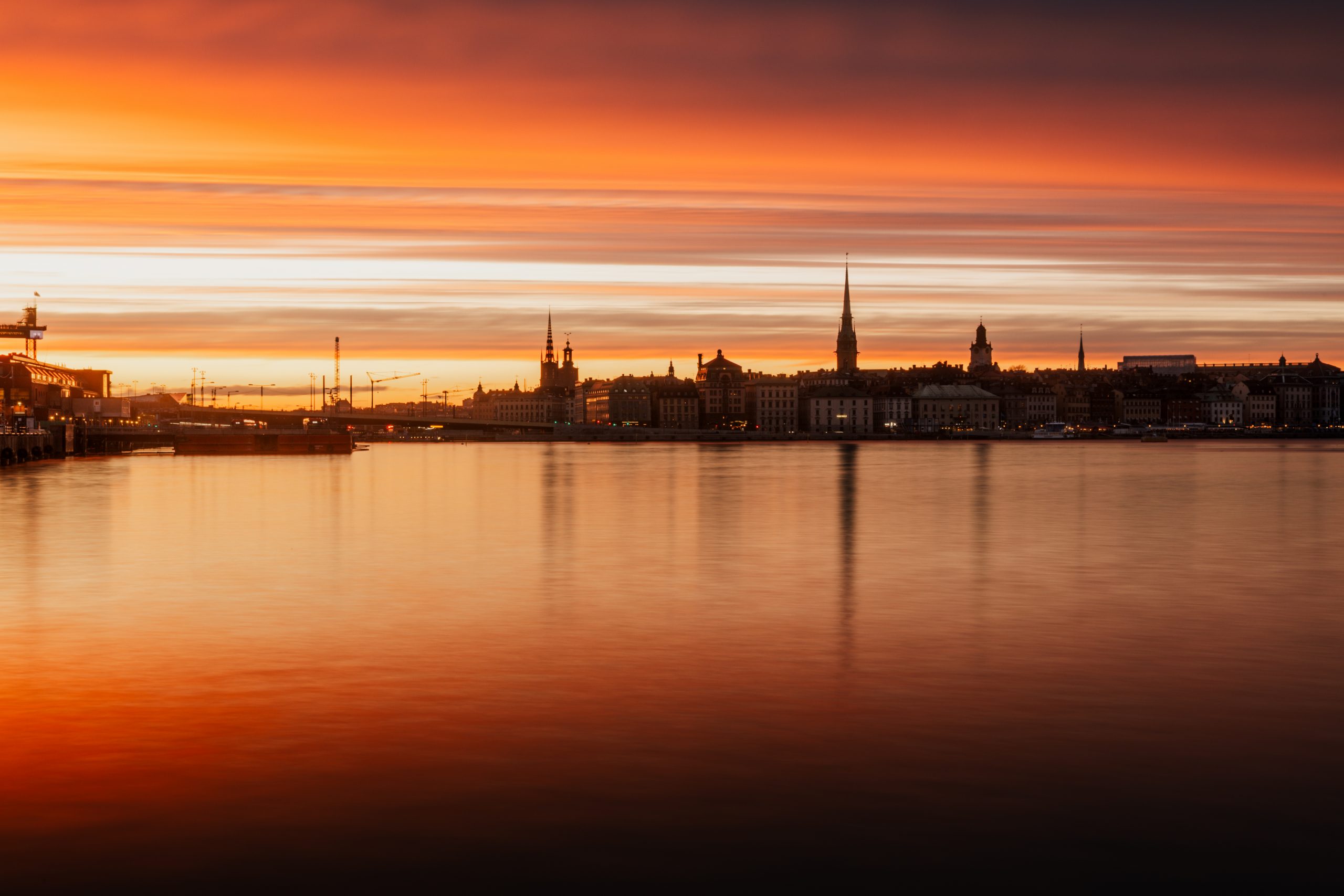 Sunset over Stockholm’s historic Gamla Stan