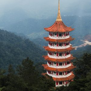The Golden Spire Chinese Temple in the Highlands of Malaysia