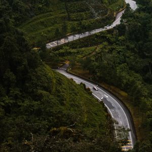 Widing roads in Malaysia Highlands